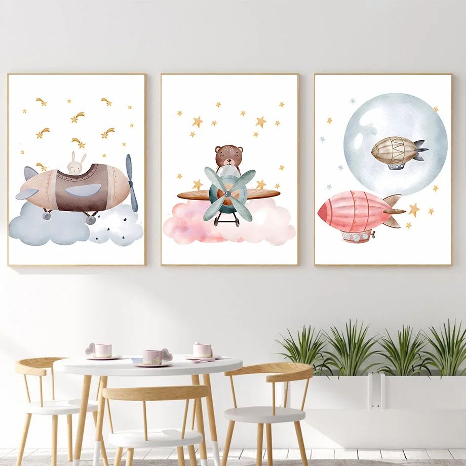 Resin Art Baby - 보헤미안 스타일 풍선 비행기 곰 토끼