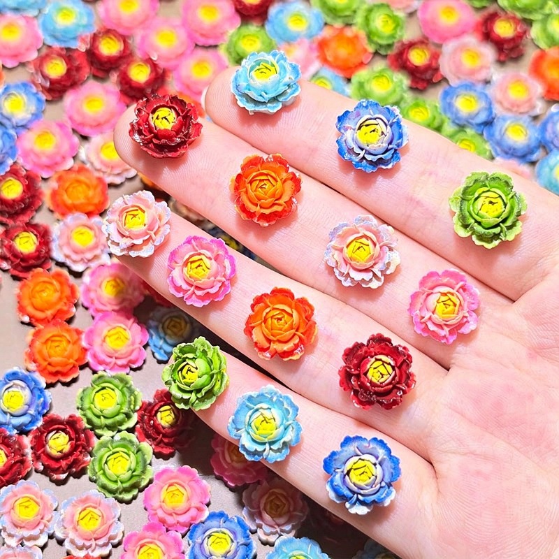 Resin Art Rose - 50개입, 다양한 색상의 3D 레진 장미