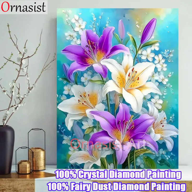 Resin Art Wallpaper - 풀 크리스탈 다이아몬드 모자이크 아트 플라워