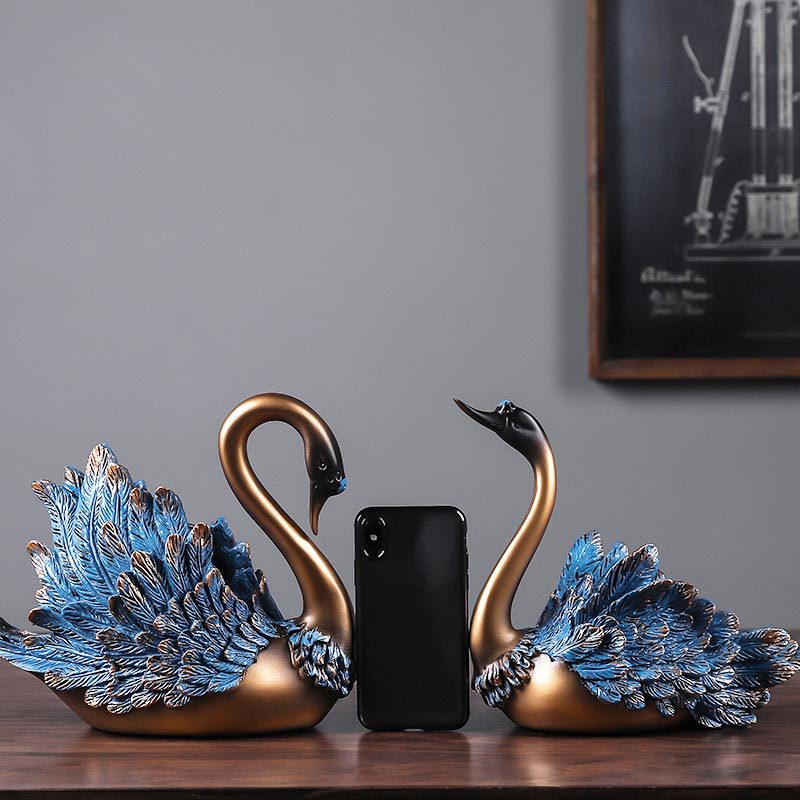 홈 장식 액세서리 커플 백조 동상, 홈 장식 조각, 현 - Resin Art Wedding Gift 리뷰 및 가격