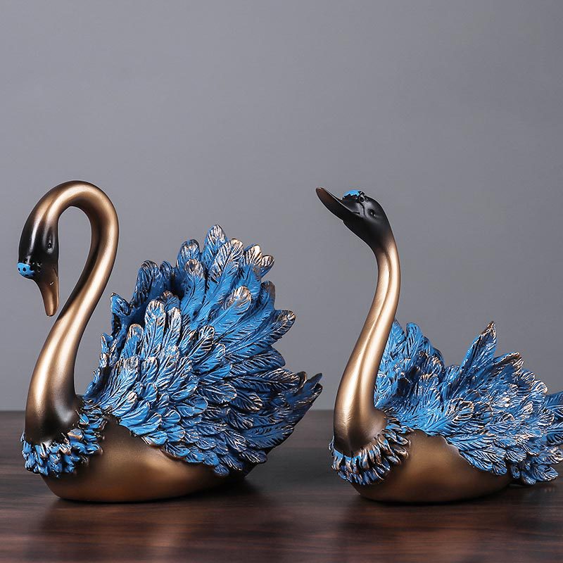 홈 장식 액세서리 커플 백조 동상, 홈 장식 조각, 현 - Resin Art Wedding Gift 리뷰 및 가격