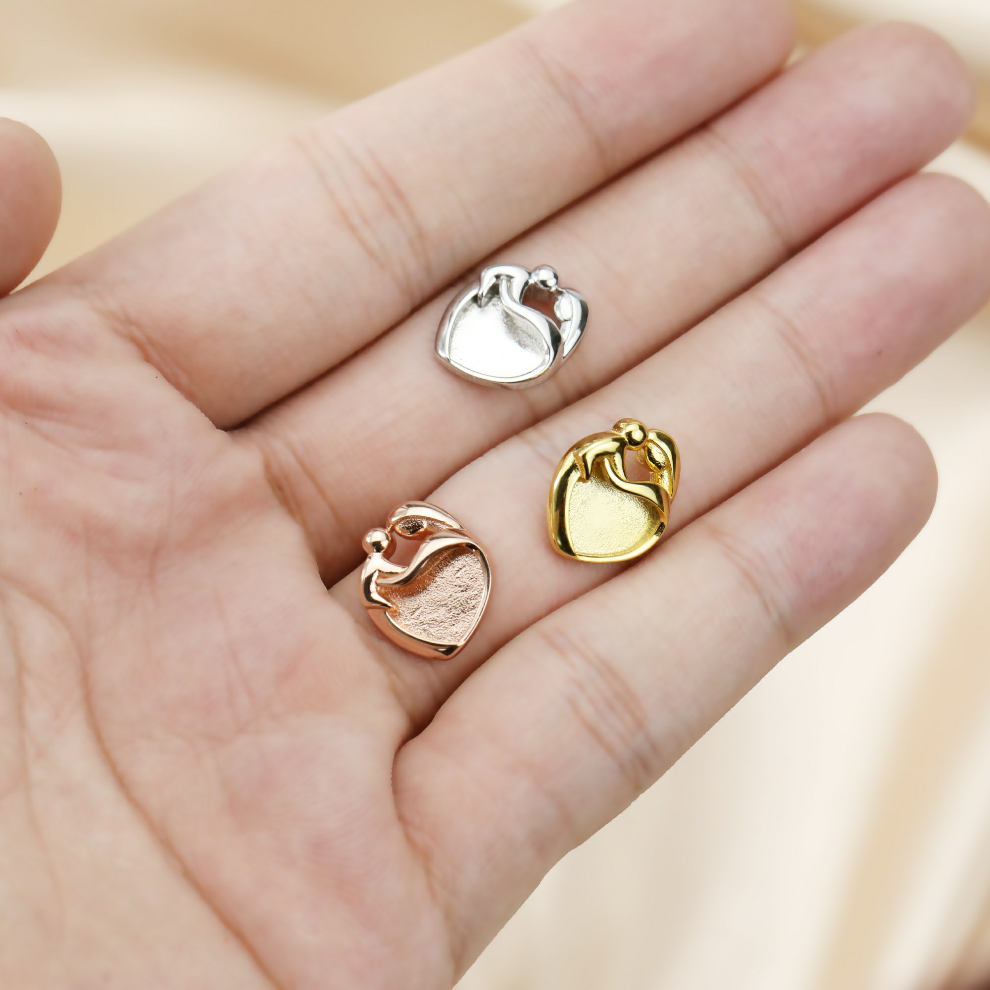 9MM 하트 베젤 세팅 엄마 아기 사랑을 위한 모유 레 - Resin Art Baby 리뷰 및 가격