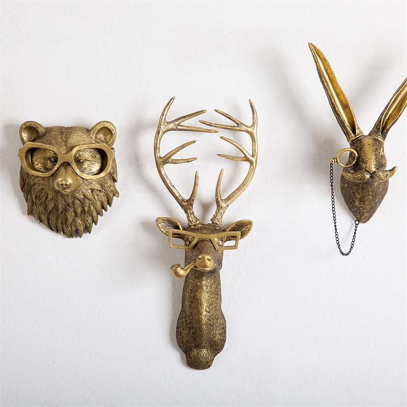 빈티지 구리 수지 동물 벽 장식, 소박한 동물 머리 벽 - Resin Art Wedding Gift 리뷰 및 가격