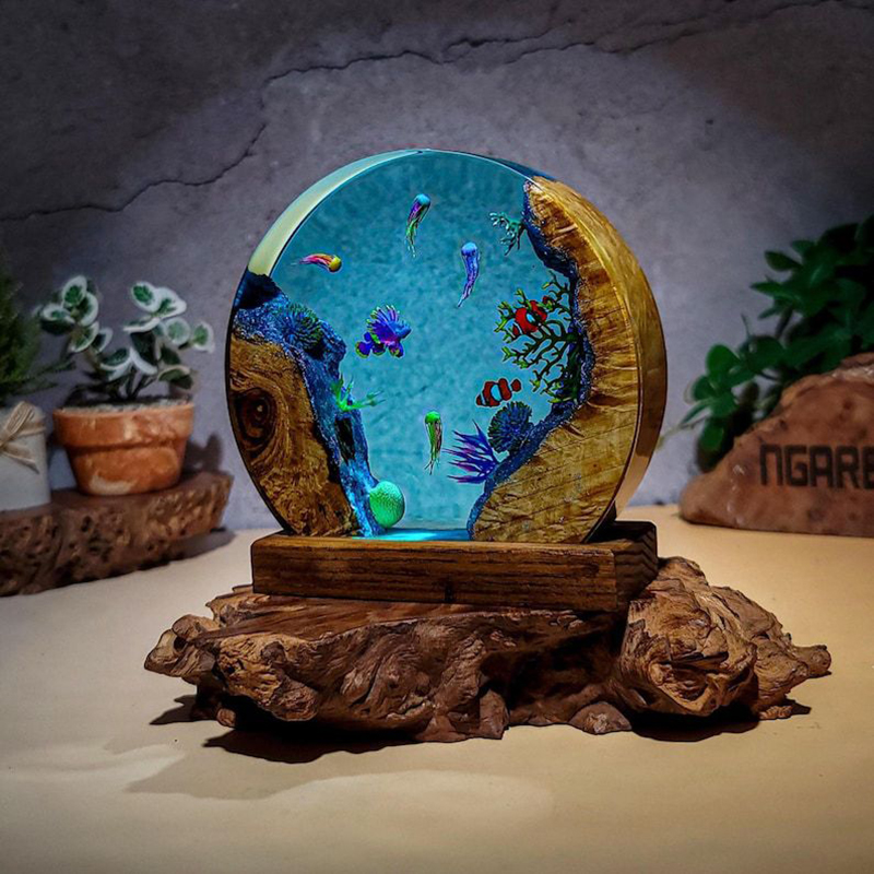 해양 수족관 생물 레진 테이블 램프 창의적인 예술 장식 - Resin Art Baby 리뷰 및 가격