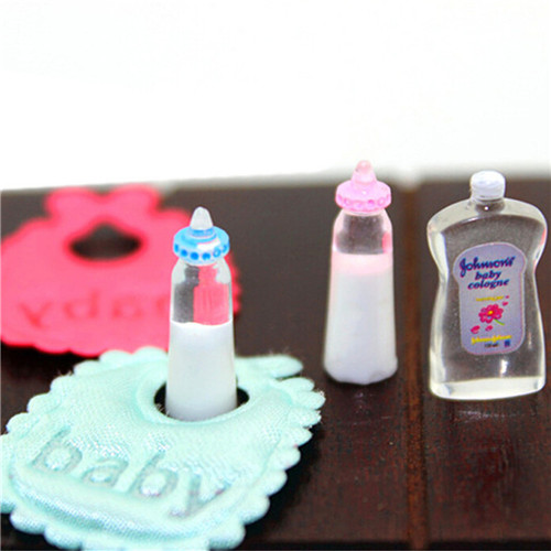 1:12 인형 집 미니어처 아기 병 샴푸 턱받이 세트  - Resin Art Baby 리뷰 및 가격
