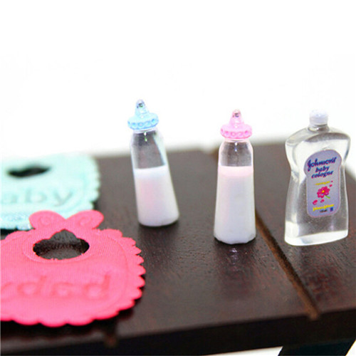 1:12 인형 집 미니어처 아기 병 샴푸 턱받이 세트  - Resin Art Baby 리뷰 및 가격