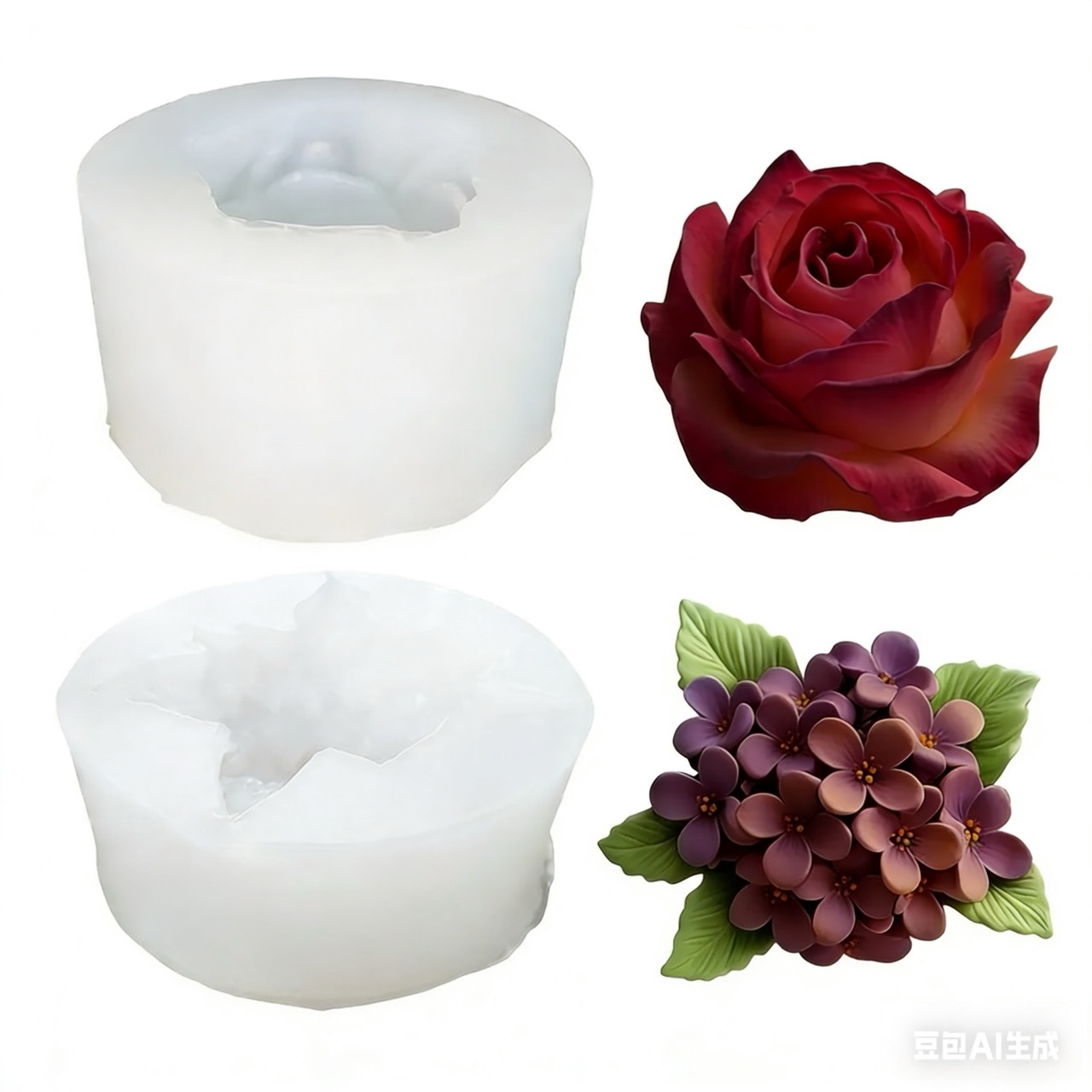 2개 세트의 3D 장미와 라일락 모양 실리콘 몰드로,  - Resin Art Wedding Gift 리뷰 및 가격