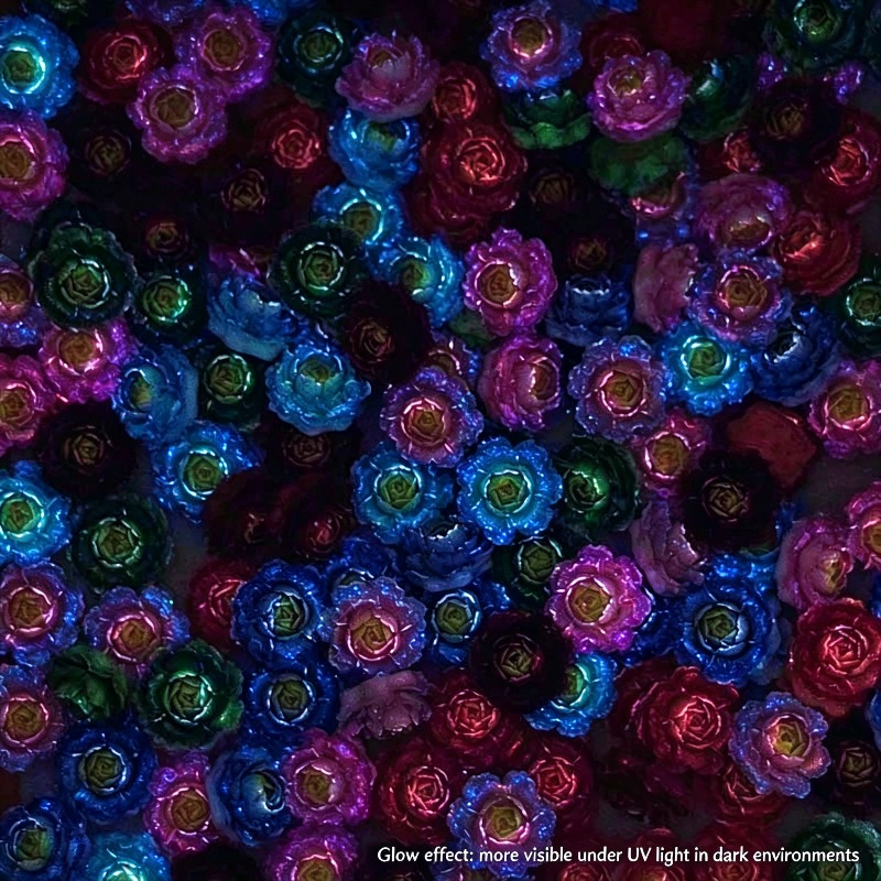 50개입, 다양한 색상의 3D 레진 장미 모양 플랫 백 - Resin Art Rose 리뷰 및 가격