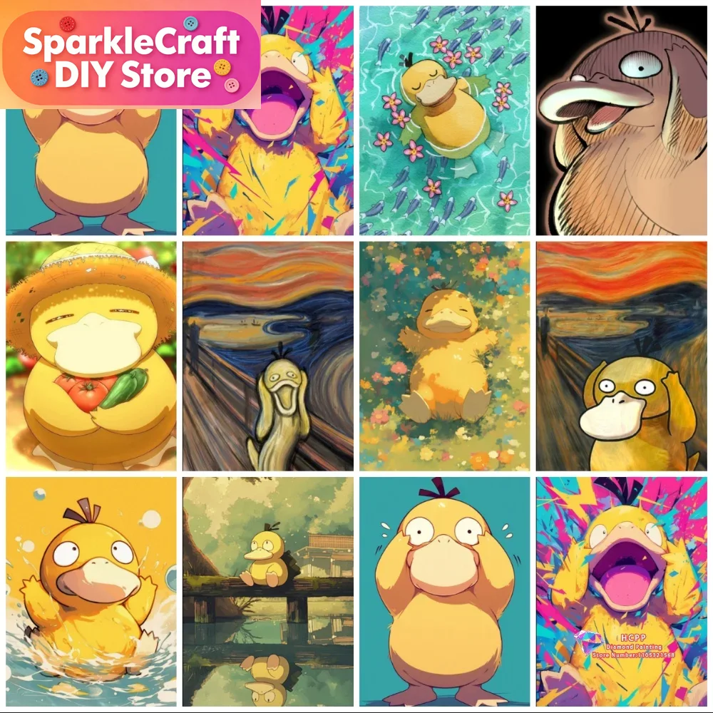 1pc 프레임리스 Psyduck 만화 5D 다이아몬드  - Resin Art Work 리뷰 및 가격