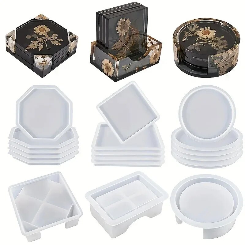 코스터 수지 금형 세트에는 1pc 코스터 보관 상자 금 - Resin Art Case 리뷰 및 가격