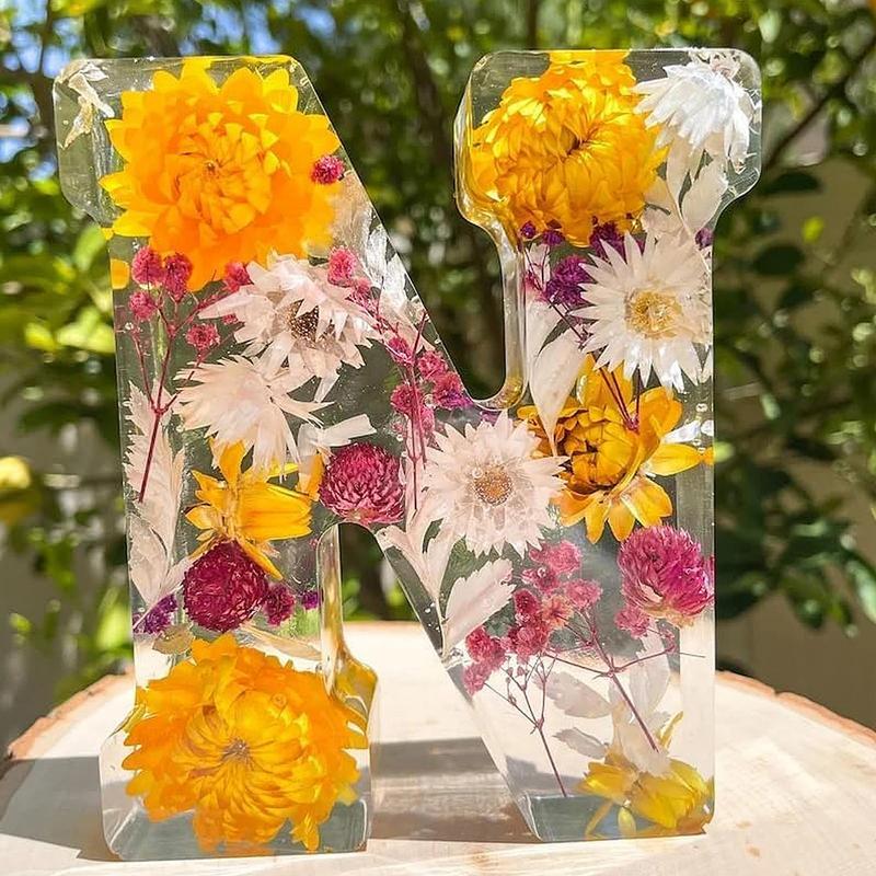 초기 문자 및 드라이 플라워 장식 송진 램프, 창의적인 - Resin Art Alphabet 리뷰 및 가격