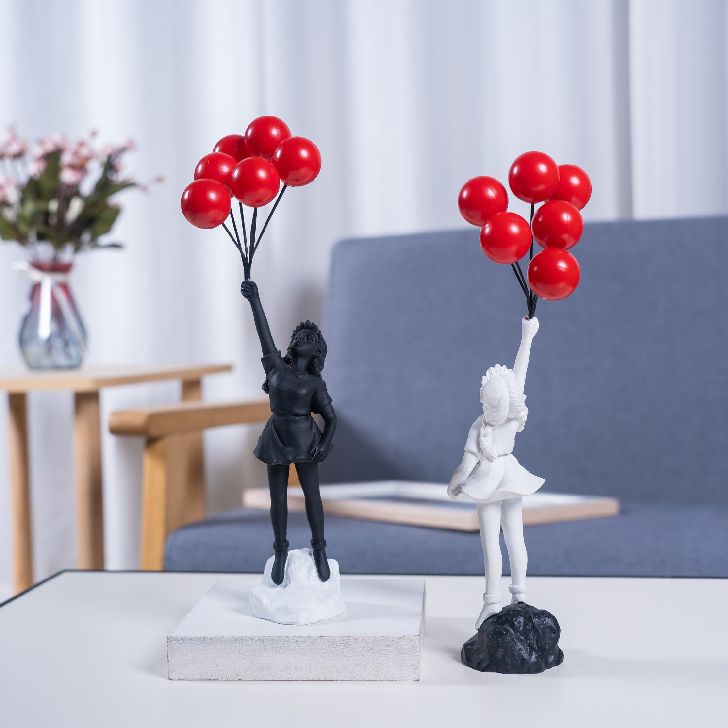 뱅크시 조각상 예술 공예품 추모 간호사 피규어 풍선 소 - Resin Art Wedding Gift 리뷰 및 가격